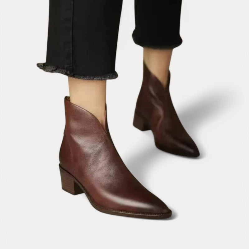 Lucia™ Leather Ankle Boots – Sophisticated Style and Comfort