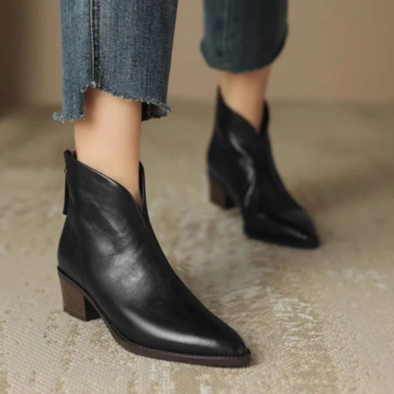Lucia™ Leather Ankle Boots – Sophisticated Style and Comfort