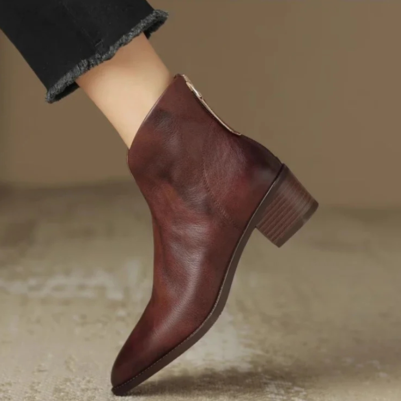 Lucia™ Leather Ankle Boots – Sophisticated Style and Comfort